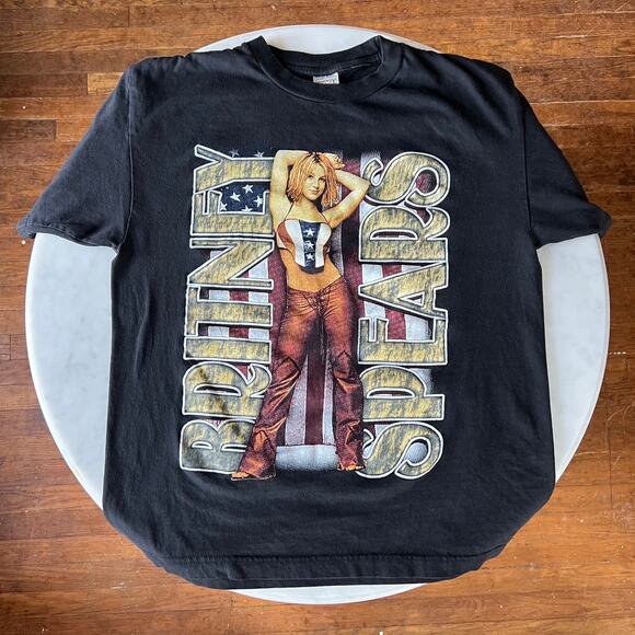 Vintage Y2K 2000s Britney Spears Oops I Did It Again Tour Two Sided Rap T Shirt - Picture 1 of 11